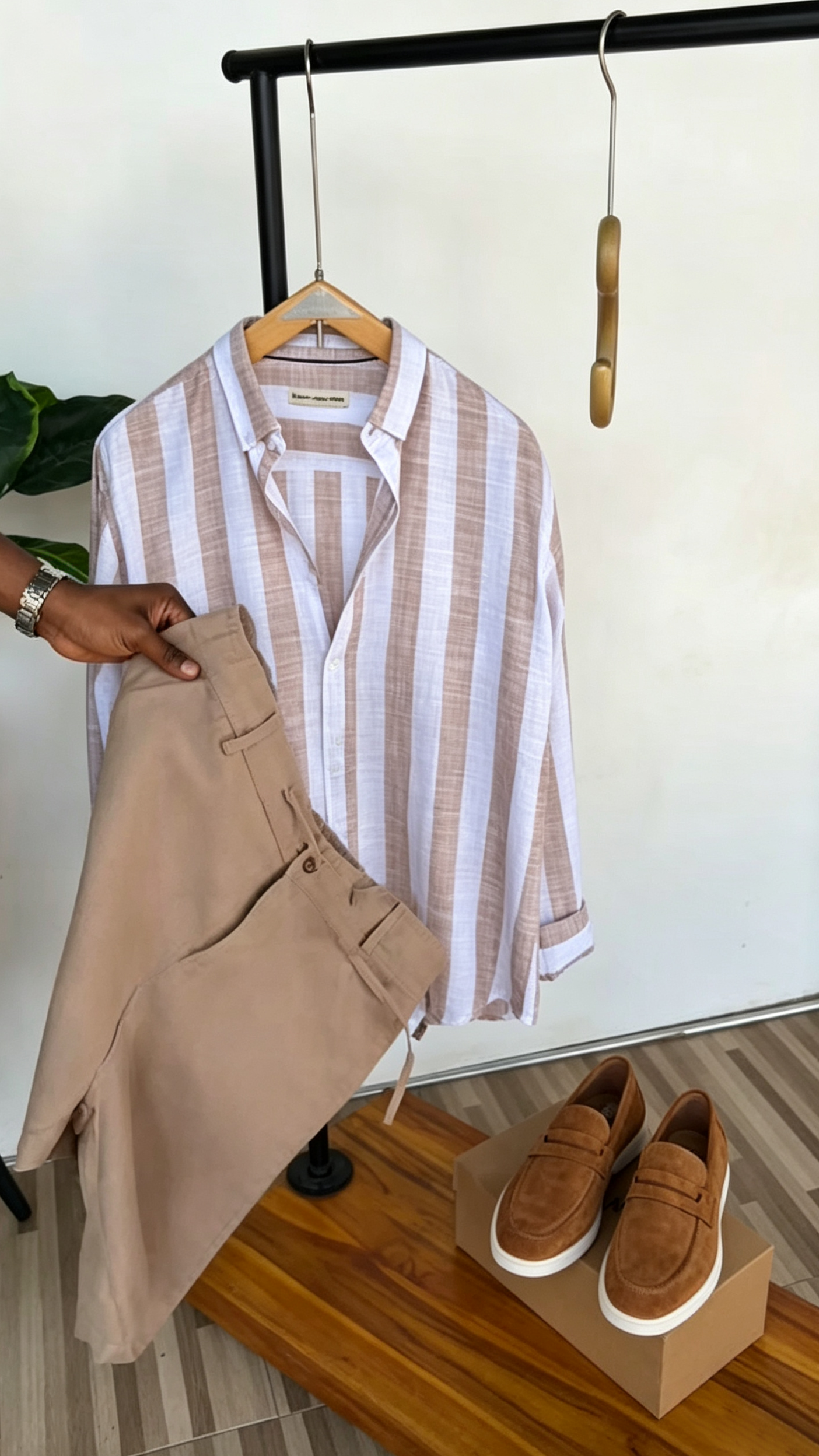 Stripe Linen Combo Set