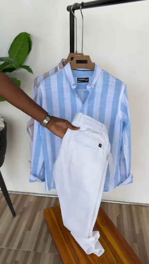 Stripe Linen Combo Set