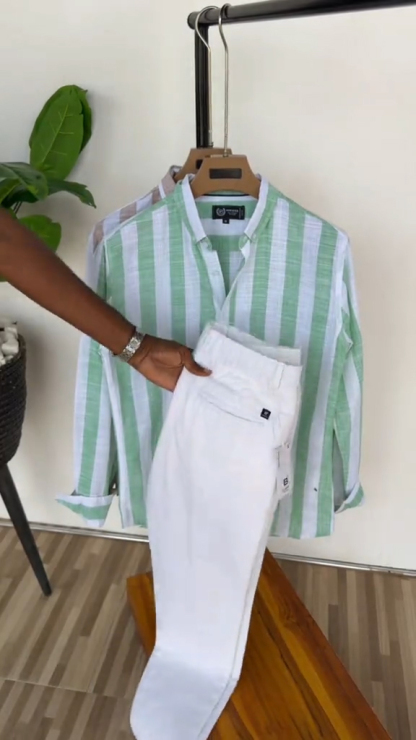 Stripe Linen Combo Set