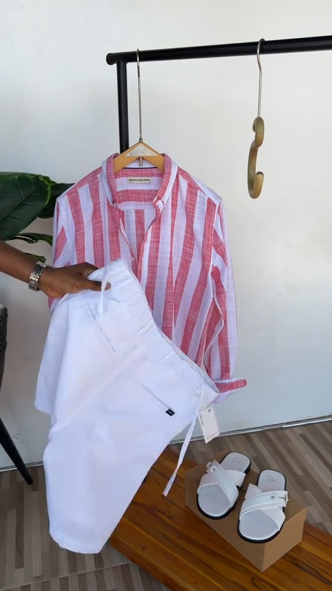 Stripe Linen Combo Set
