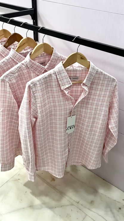 Checked Linen Polo Shirt – 3 Colors