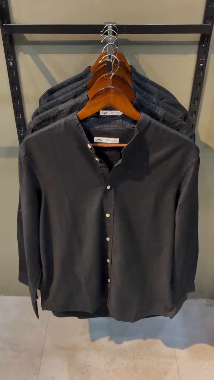 Cotton Stand-up Collar Shirt – 4 Colors