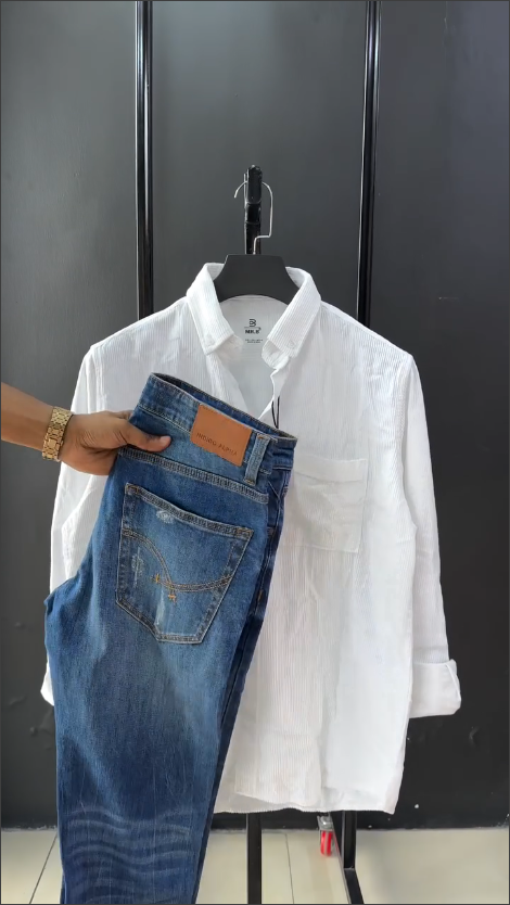 Summer Cotton Shirt and Jeans Set