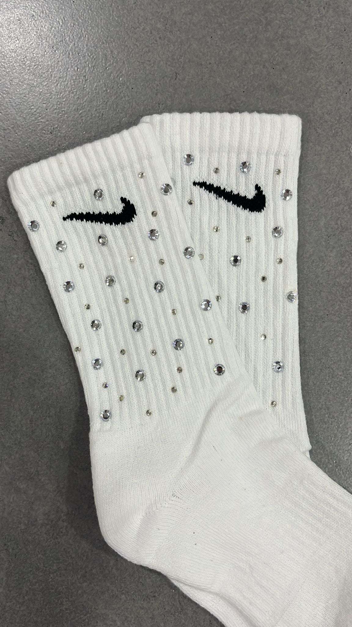 Calzini Nike White Custom With Strass