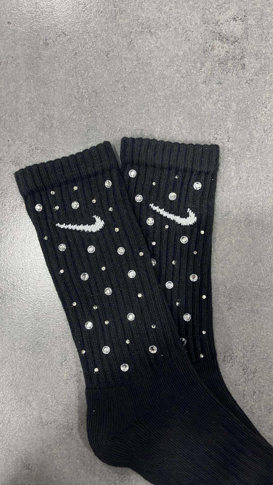 Calzini Nike Black Custom With Strass