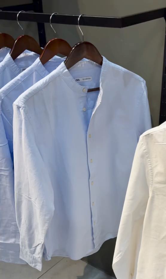 Cotton Stand-up Collar Shirt – 4 Colors