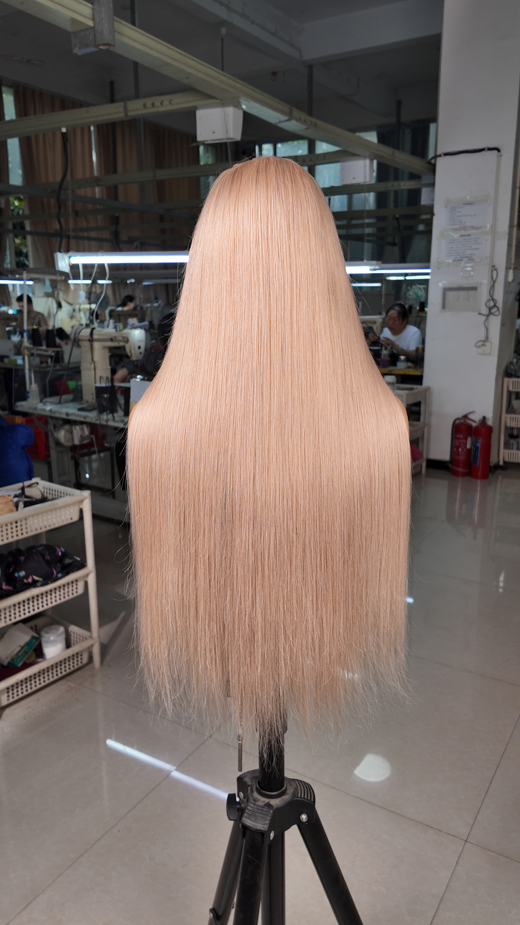 Champagne Blonde Silky Straight Wig Glueless Wig 4*7 Lace 26 inches (338g）