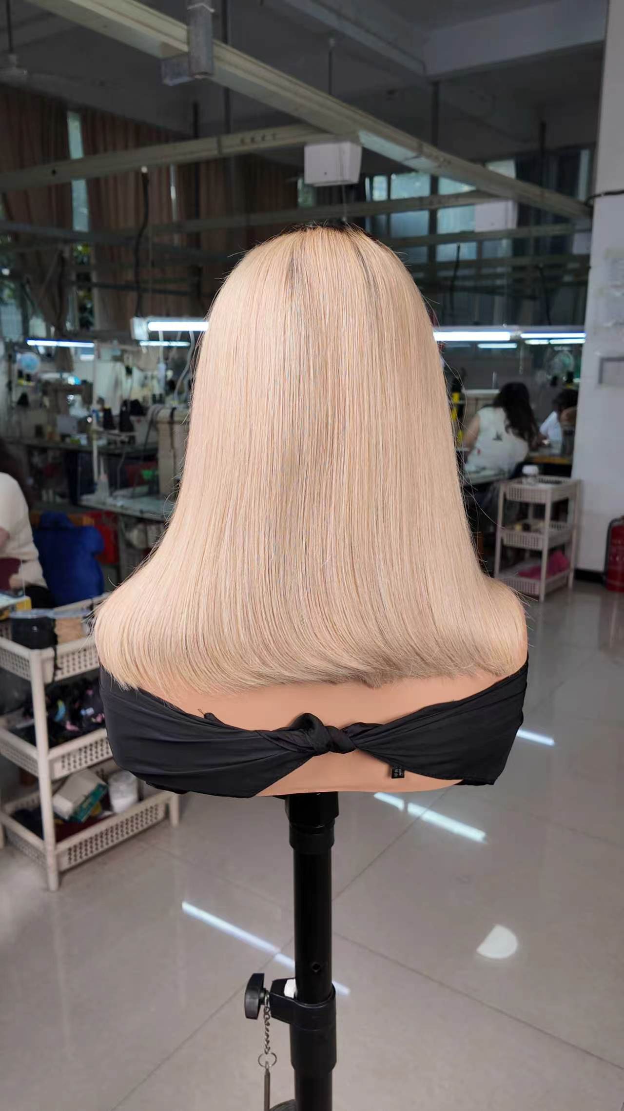 12 inch 13*4 lace Raw Hair T2/grey Platinum Blonde BOB Lace Wig | 100% Human Hair, Pre-Plucked Hairline (215 grams)
