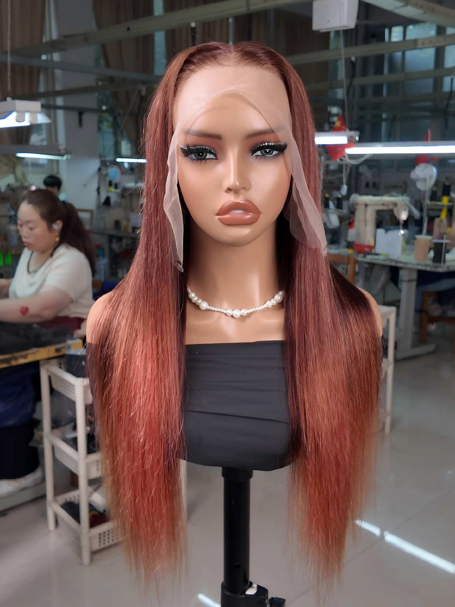 Ombre Auburn Copper Wig 13x6 Lace Frontal Human Hair Wigs