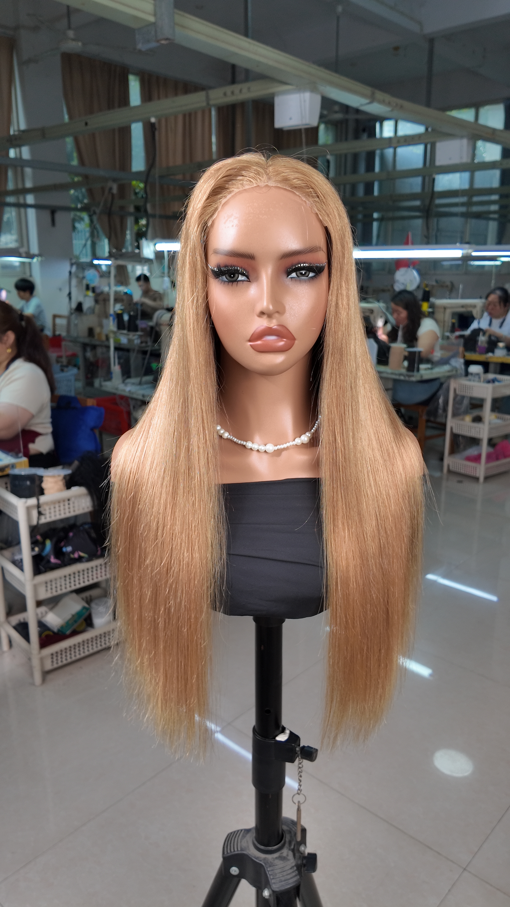 24 Inches 5*5 Lace Glueless Wig PT8/27 Honey Blonde Straight Lace Closure Wig | 100% Human Hair, Pre-Plucked