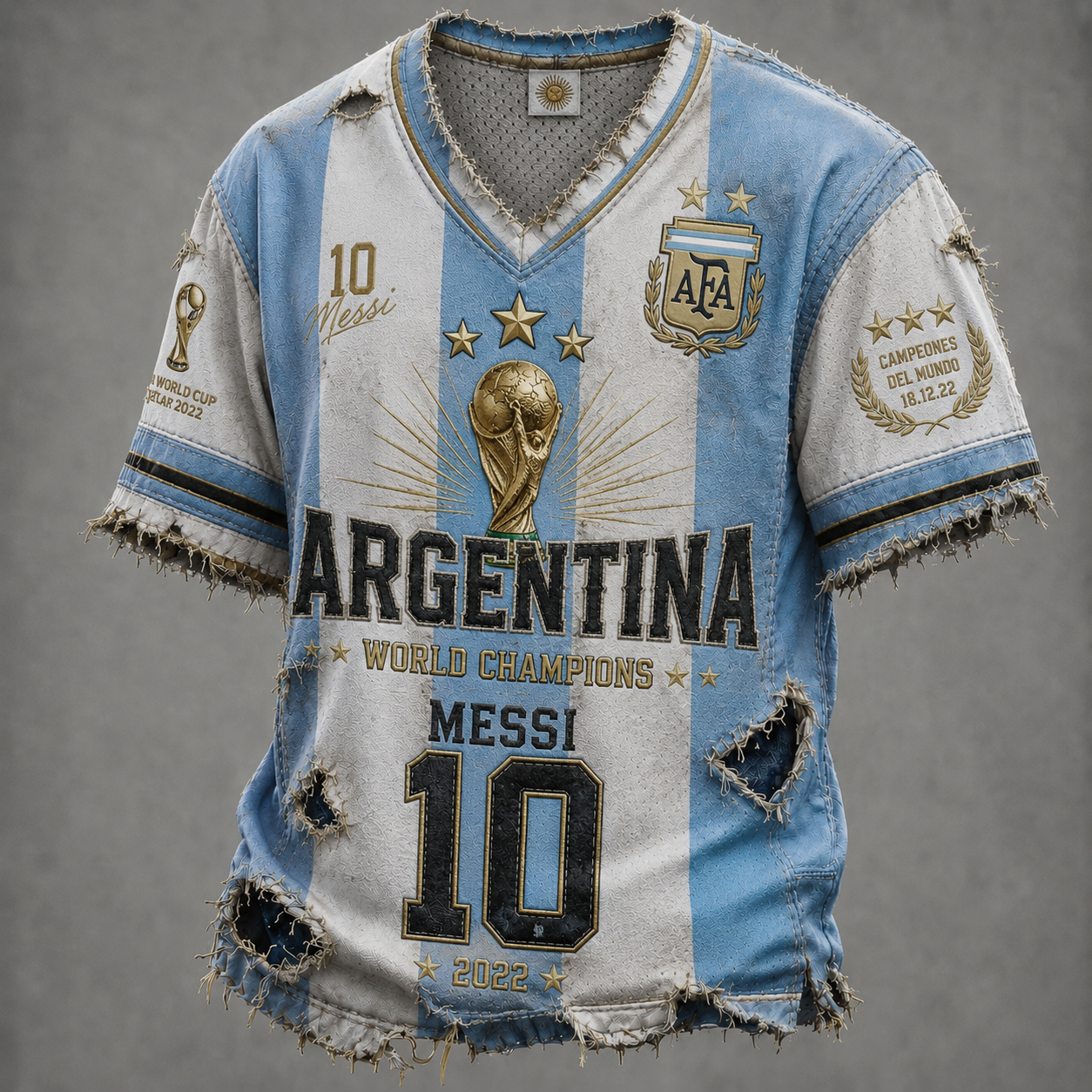 Men's Argentina Football Cheering Print Fan T-Shirt