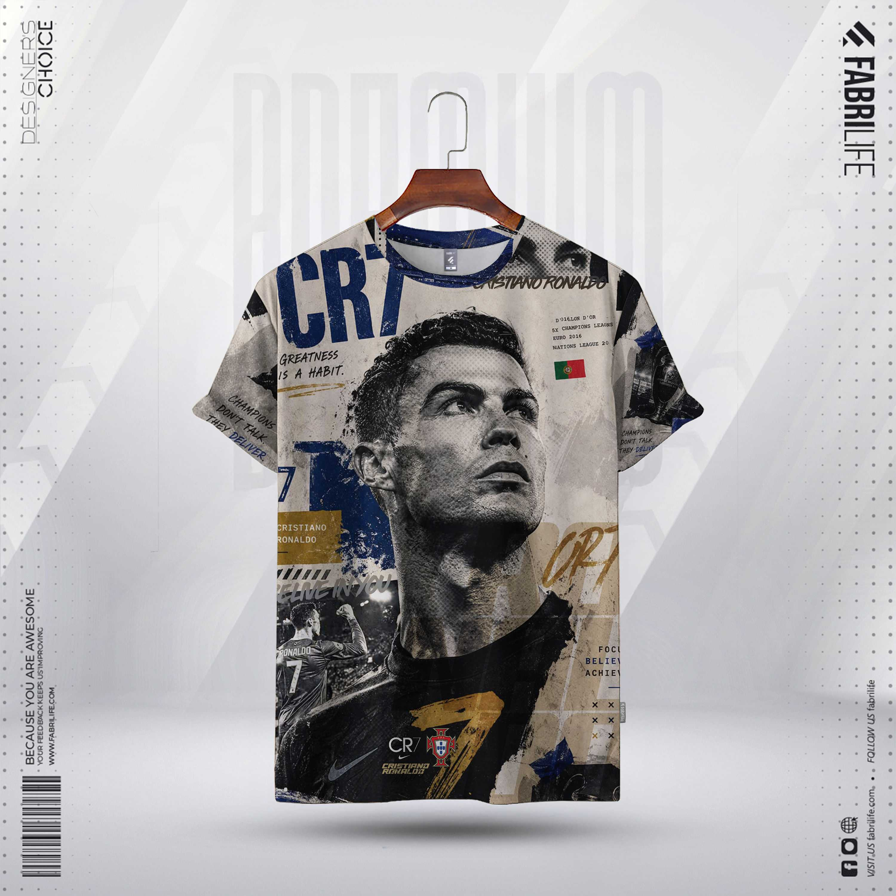 Exclusively for Fans-Men's Portugal Football Cheering Print Fan T-Shirt