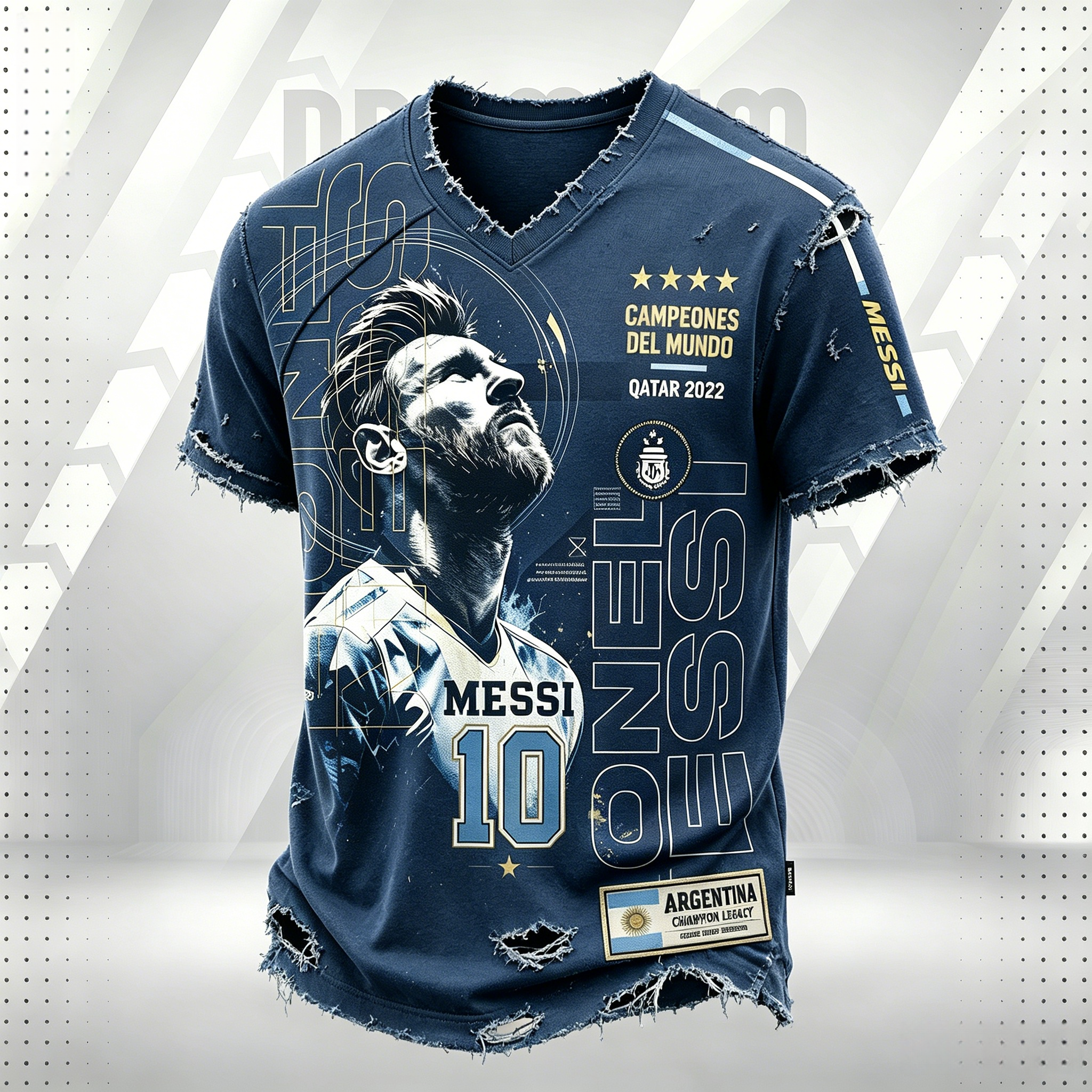 Exclusive Design-Men's Argentina Football Cheering Print Fan T-Shirt