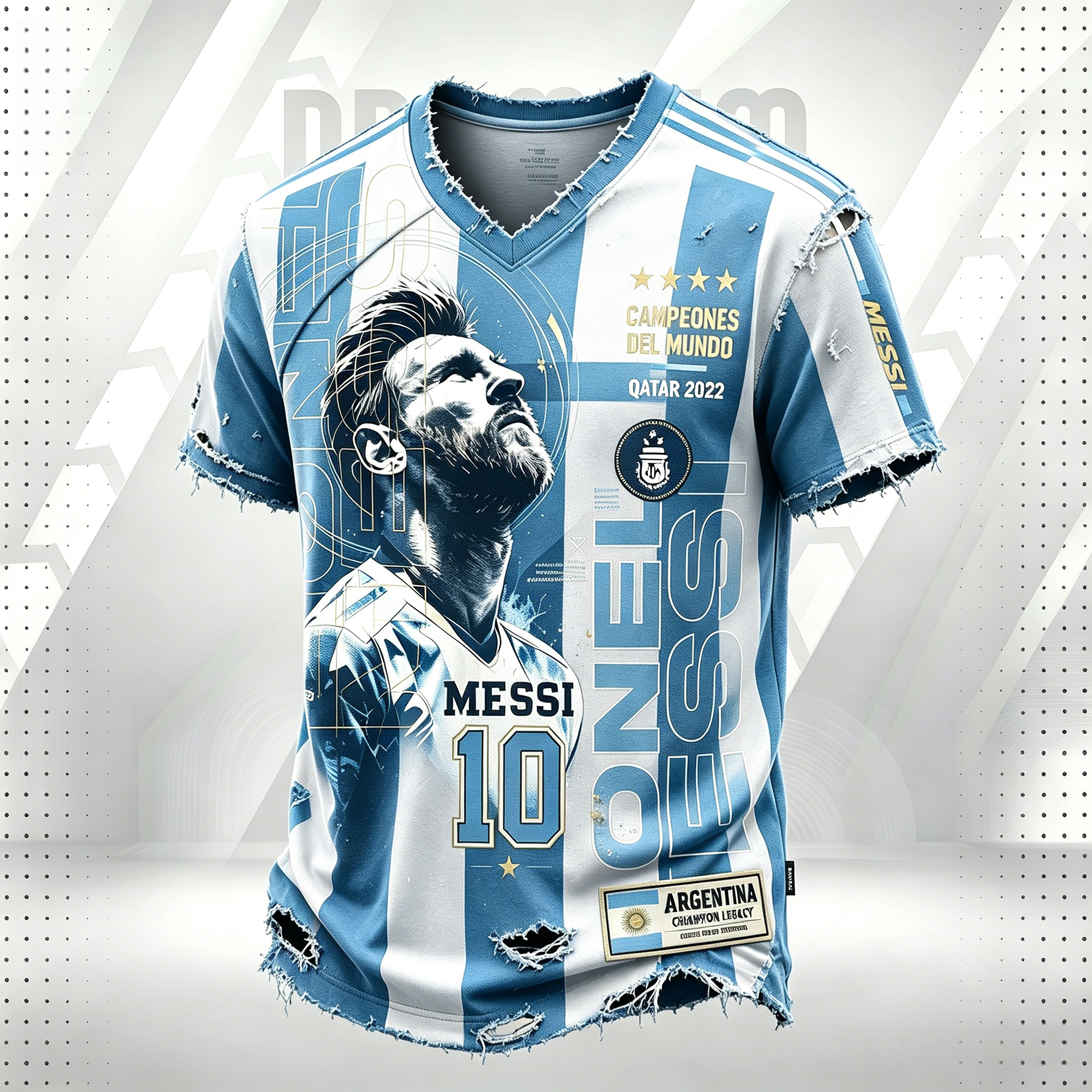 Exclusive Design-Men's Argentina Football Cheering Print Fan T-Shirt