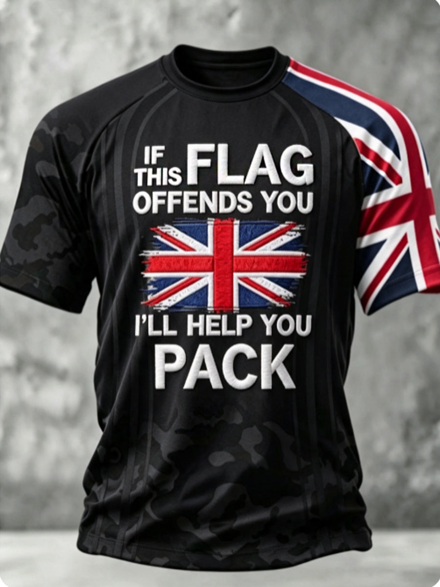 Men's IF THIS FLAG OFFENDS YOU I'LL HELP YOU PACK short sleeve t-shirt