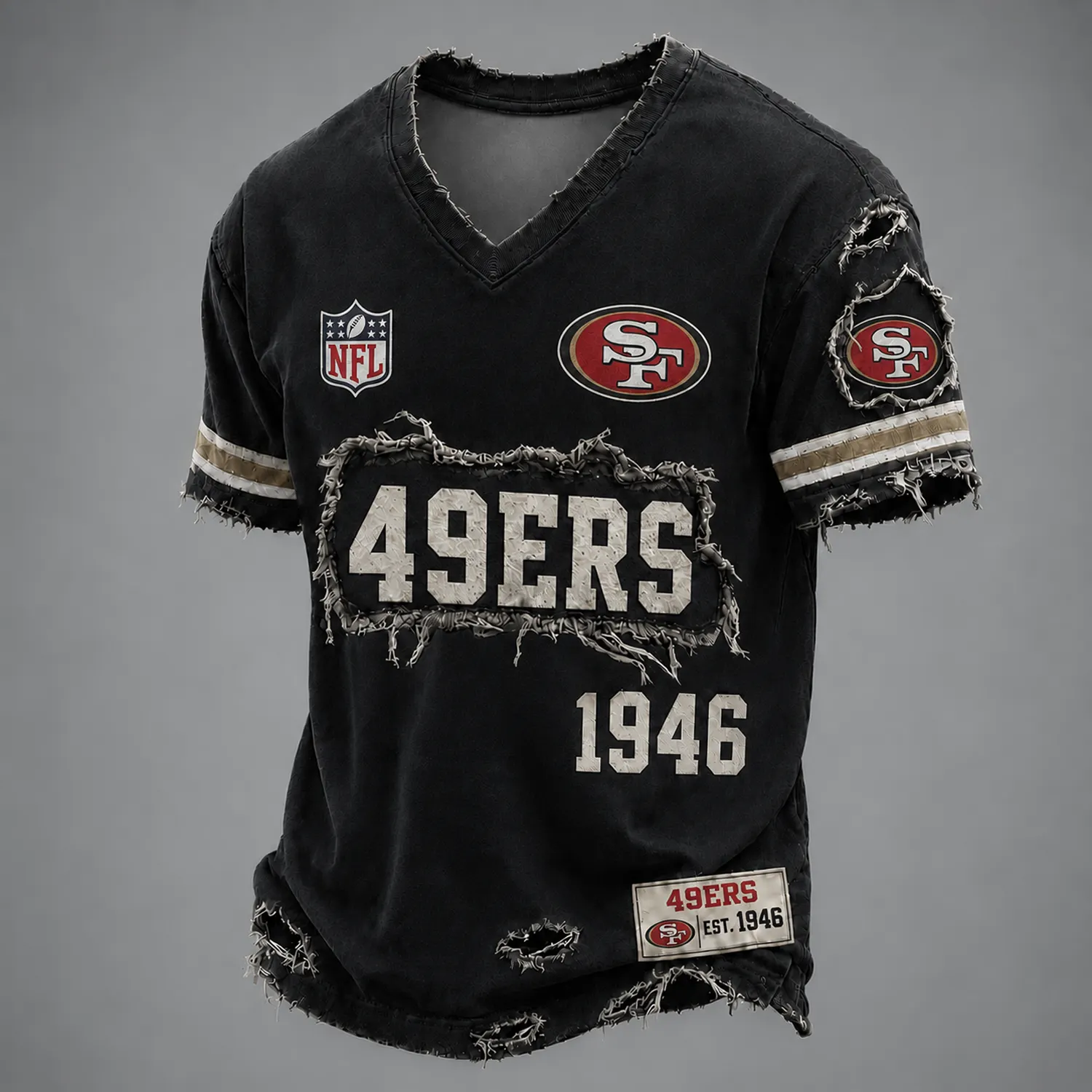 SF x NFL LUXURY V-Neck T-Shirt 3005 DatND DVT