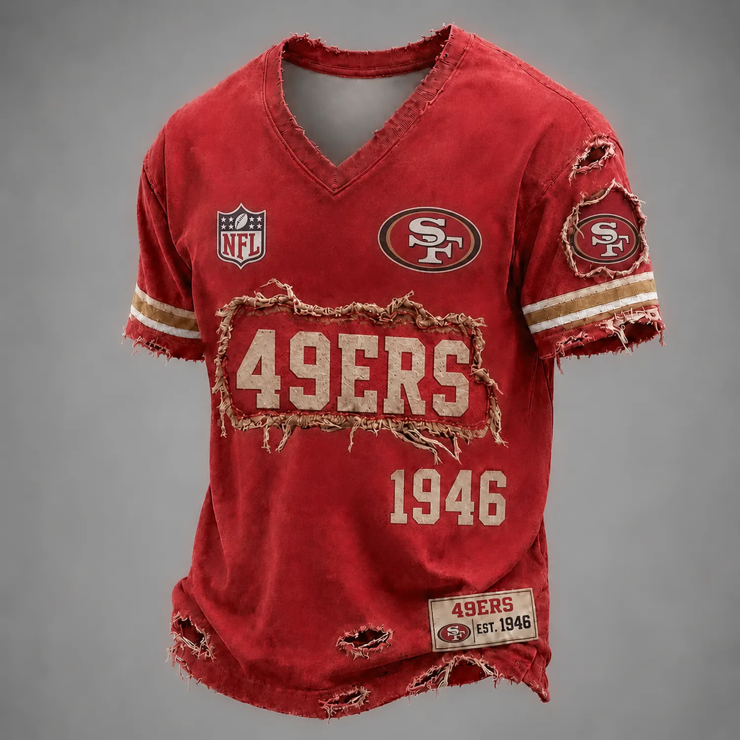 SF x NFL LUXURY V-Neck T-Shirt 3005 DatND DVT