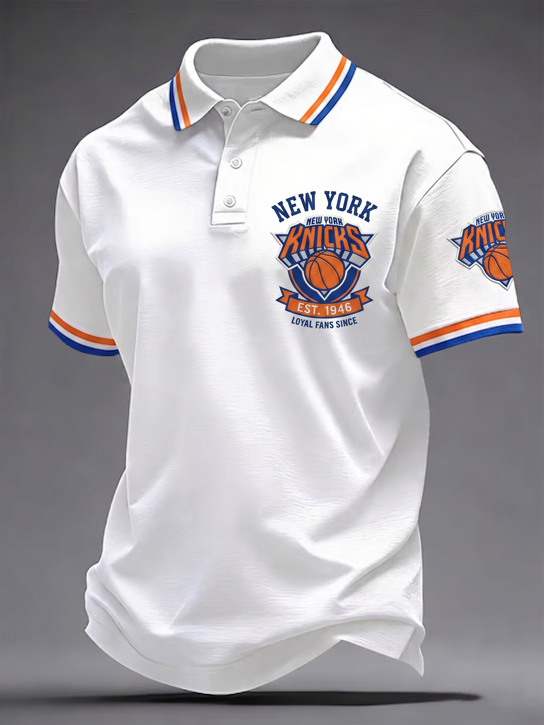 Men's New York Knicks Basketball Team Fan Polo Shirt