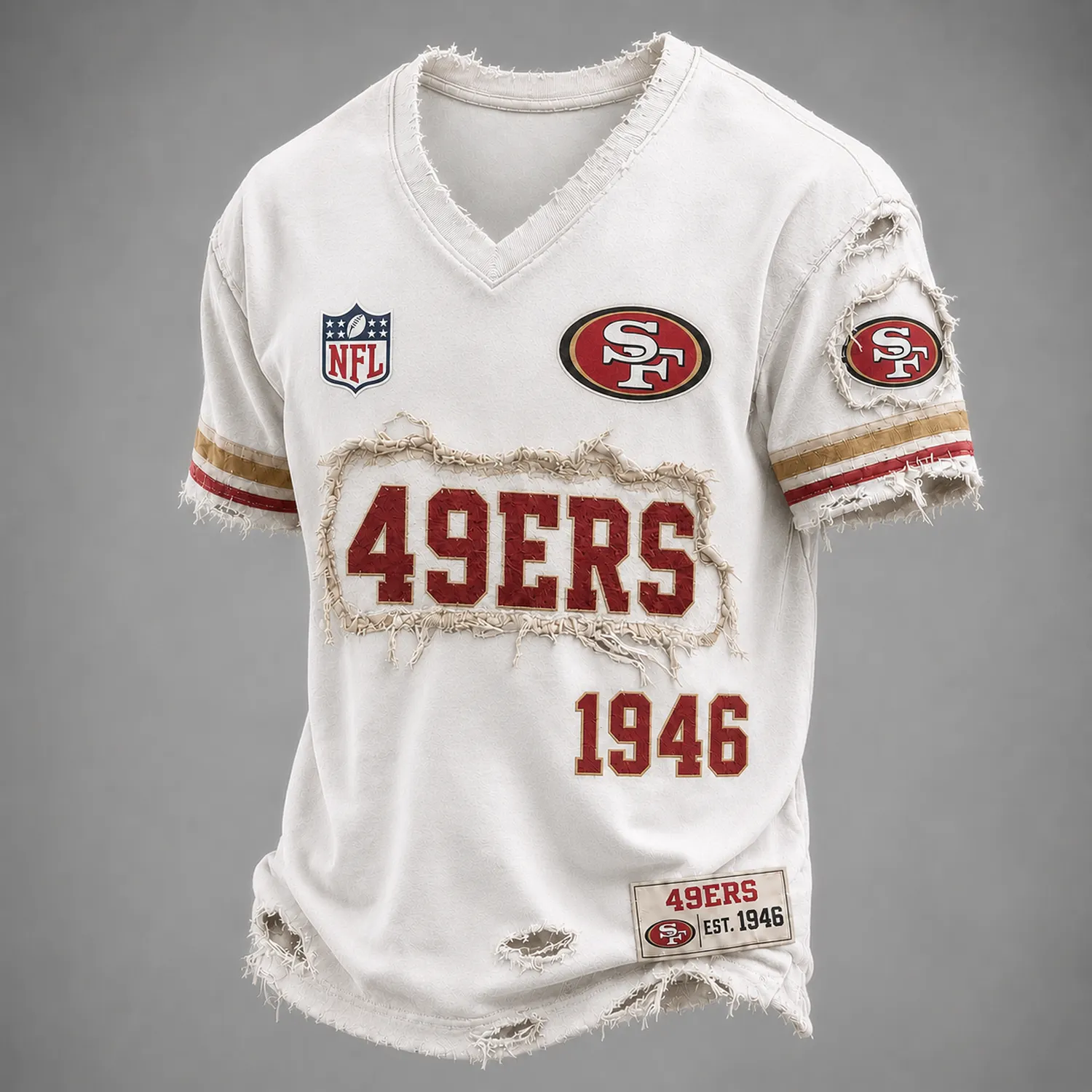 SF x NFL LUXURY V-Neck T-Shirt 3005 DatND DVT