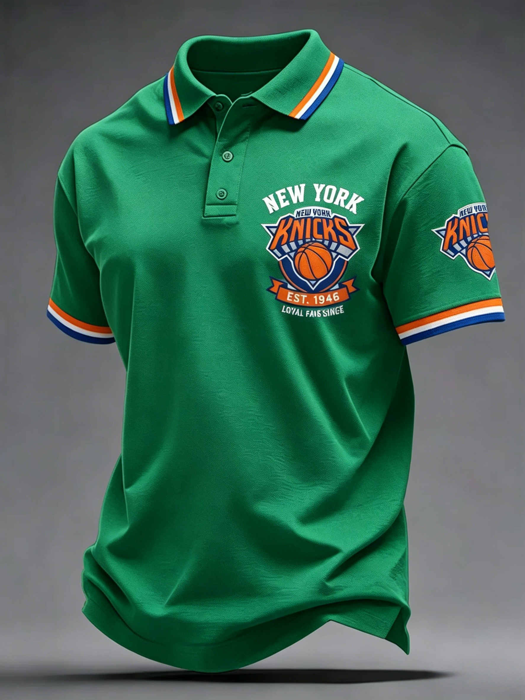 Men's New York Knicks Basketball Team Fan Polo Shirt