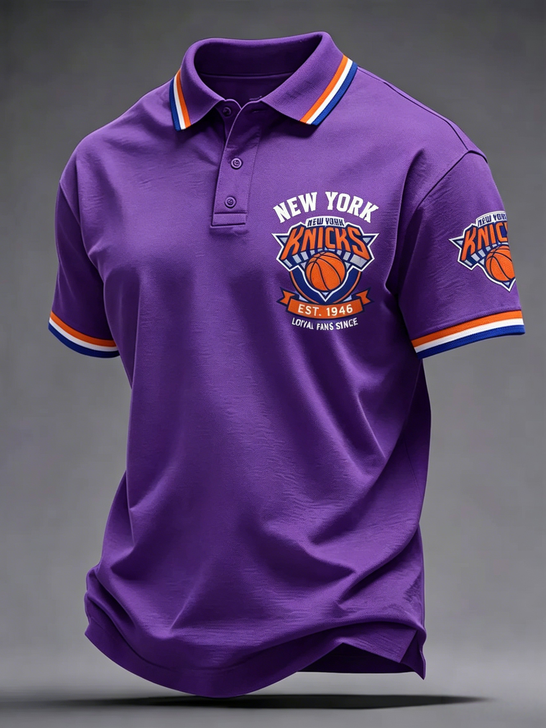 Men's New York Knicks Basketball Team Fan Polo Shirt
