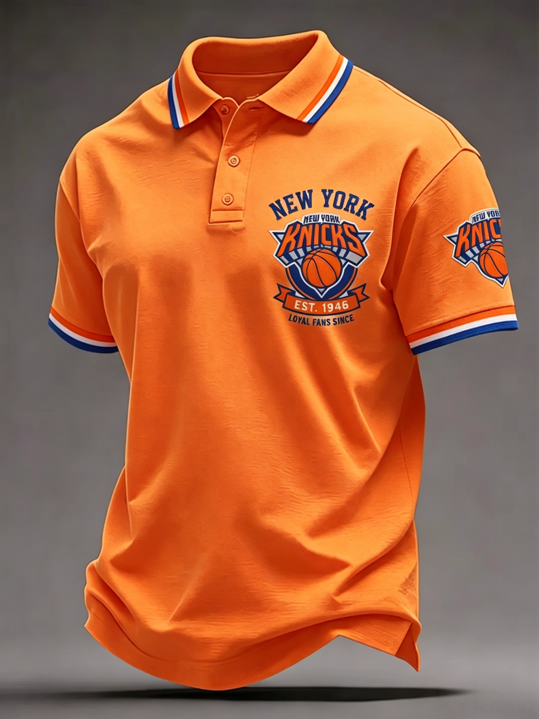 Men's New York Knicks Basketball Team Fan Polo Shirt