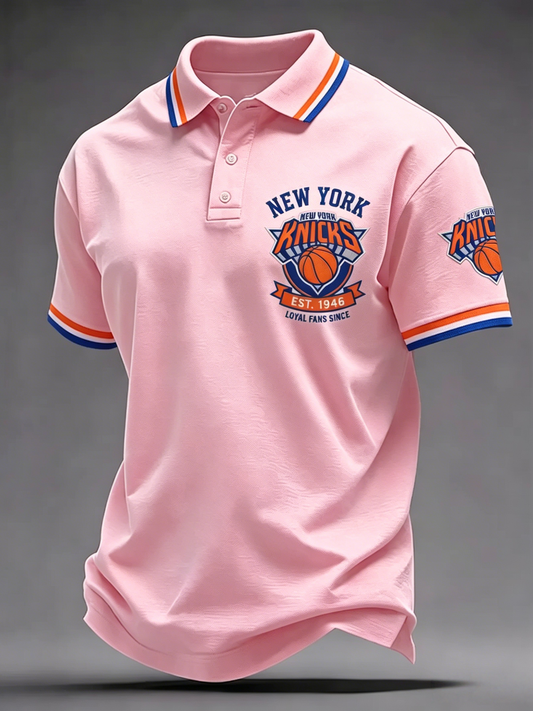 Men's New York Knicks Basketball Team Fan Polo Shirt