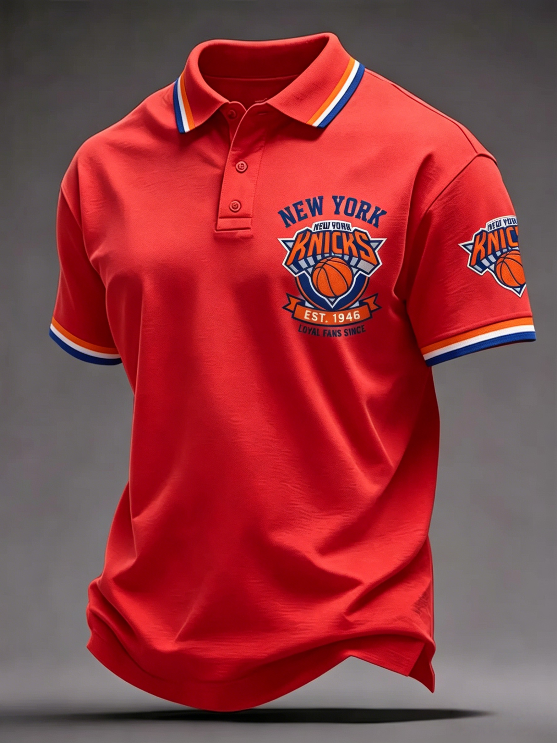 Men's New York Knicks Basketball Team Fan Polo Shirt