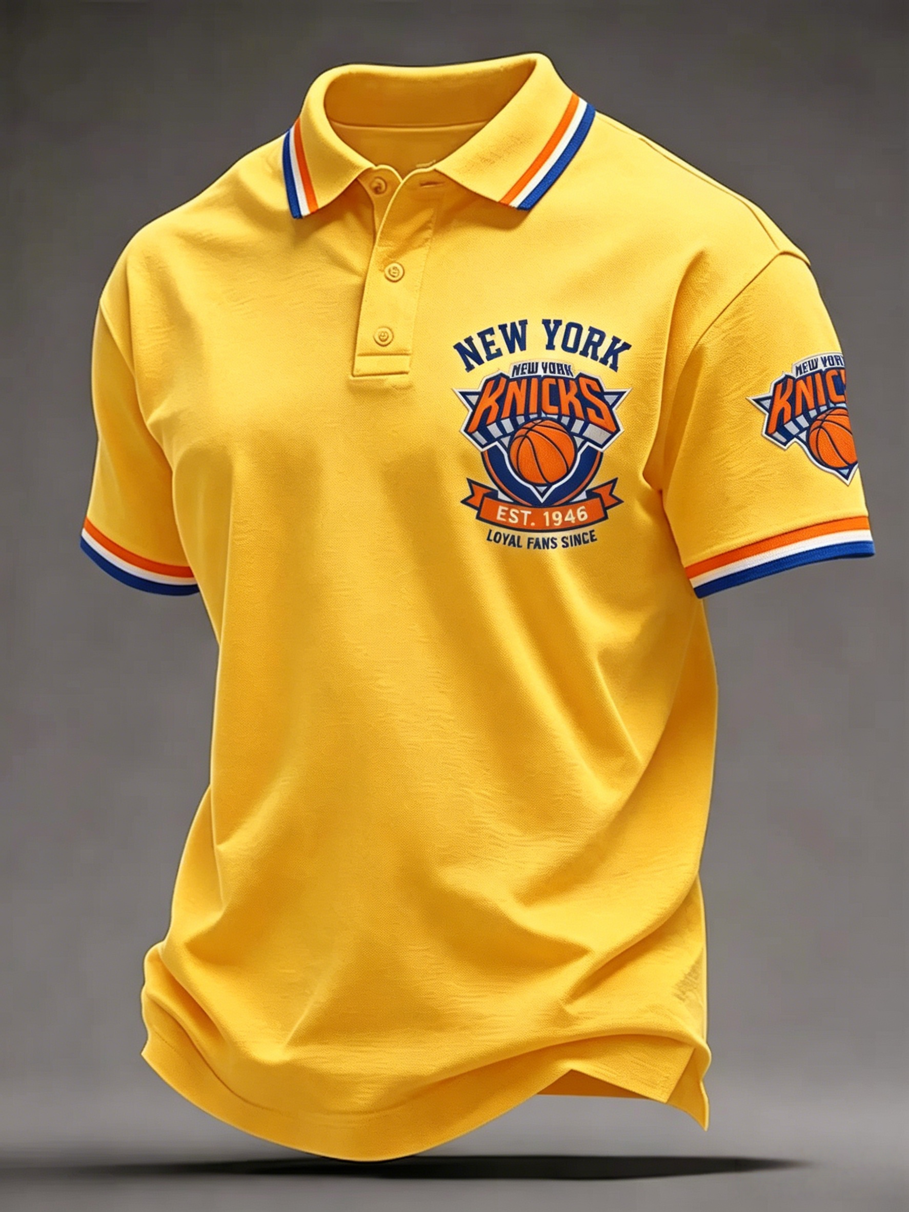 Men's New York Knicks Basketball Team Fan Polo Shirt