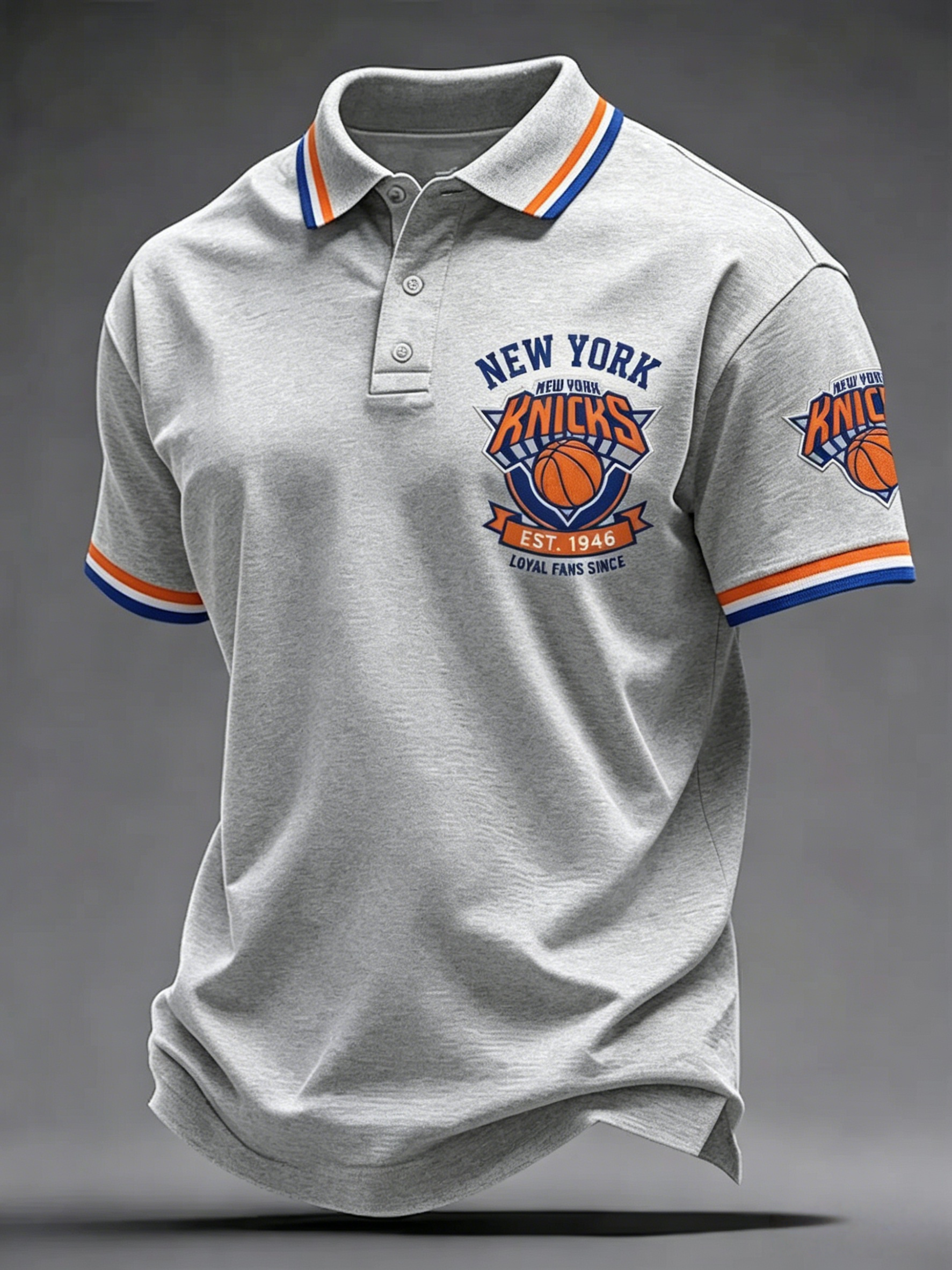 Men's New York Knicks Basketball Team Fan Polo Shirt