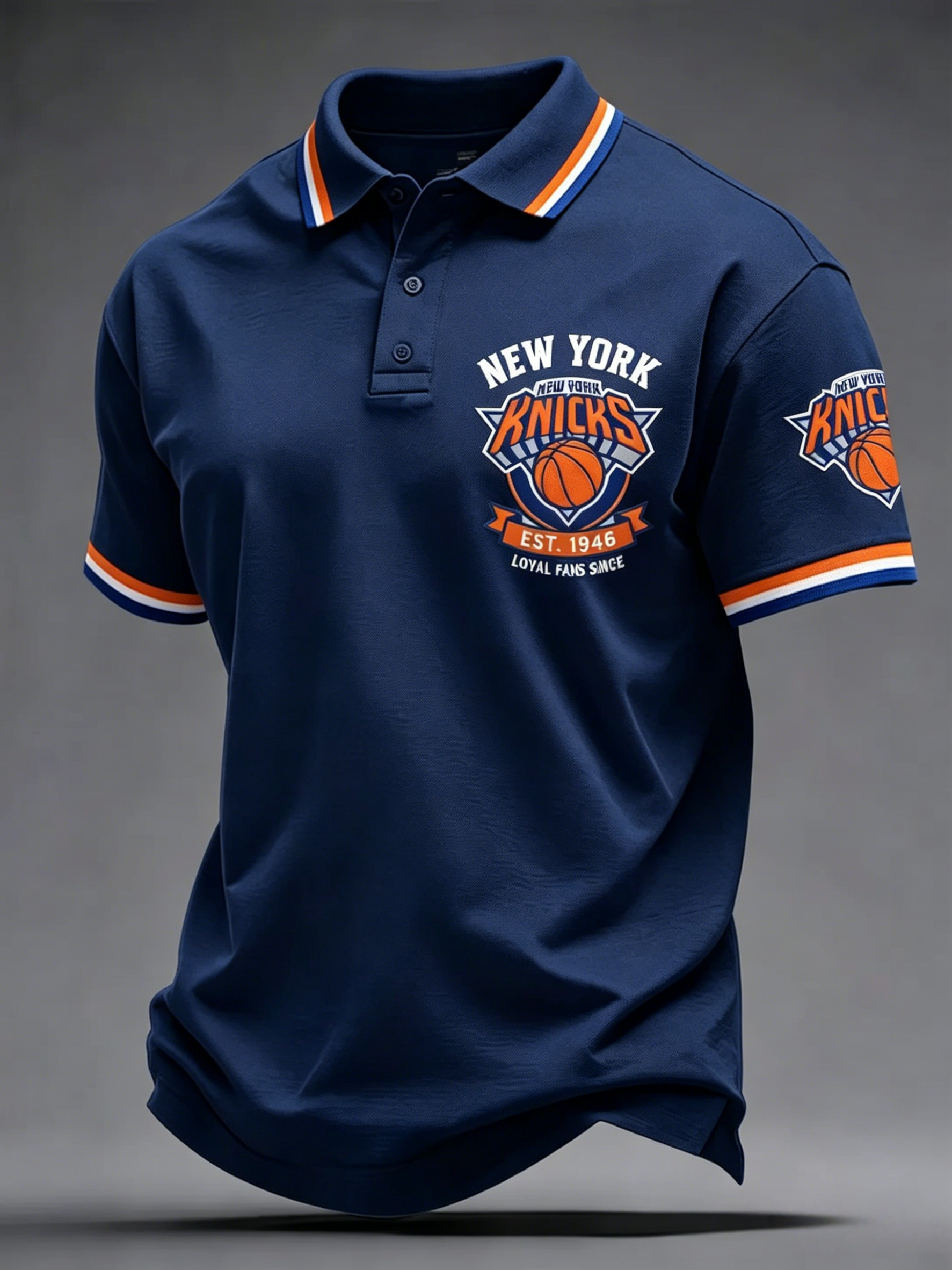 Men's New York Knicks Basketball Team Fan Polo Shirt