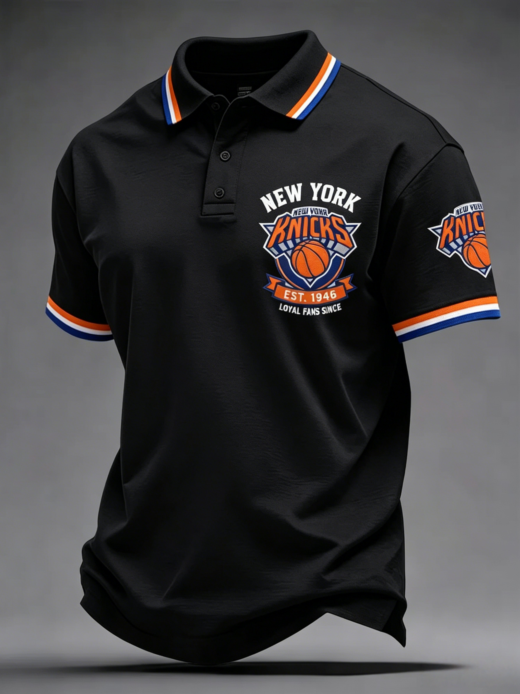 Men's New York Knicks Basketball Team Fan Polo Shirt