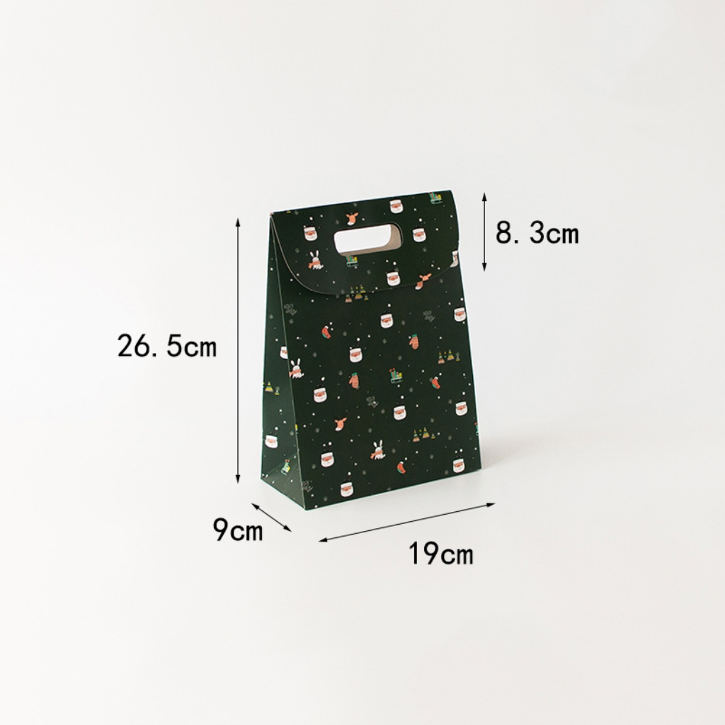 Christmas Gift Paper Bag for Christmas Day Party Supplies-Green-M