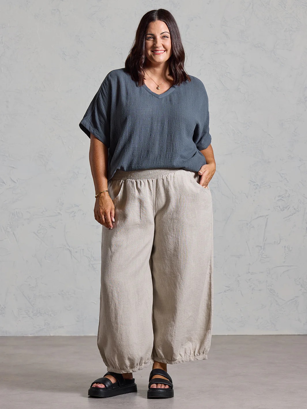 Sadhu French Linen Pants Navy