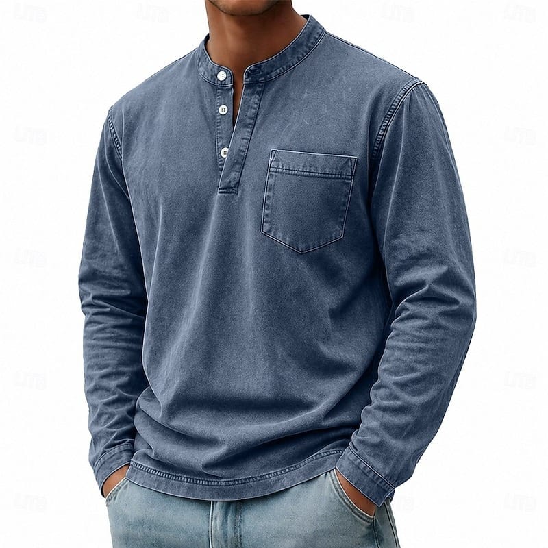 André Ferran Saltwater Long Sleeve Henley 🎁 Buy 2 Free Shipping!