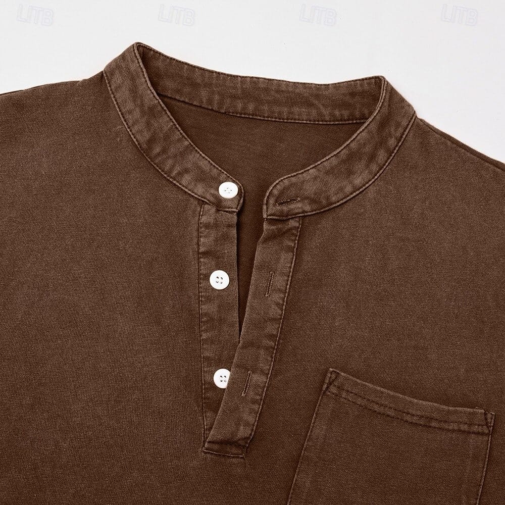 André Ferran Saltwater Long Sleeve Henley 🎁 Buy 2 Free Shipping!