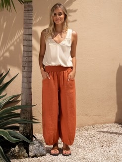 Sadhu French Linen Pants Navy