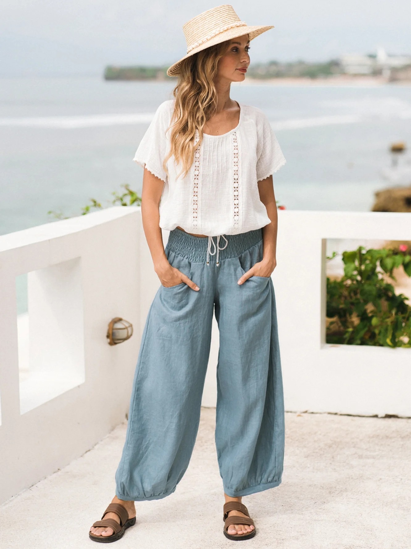 Sadhu French Linen Pants Navy
