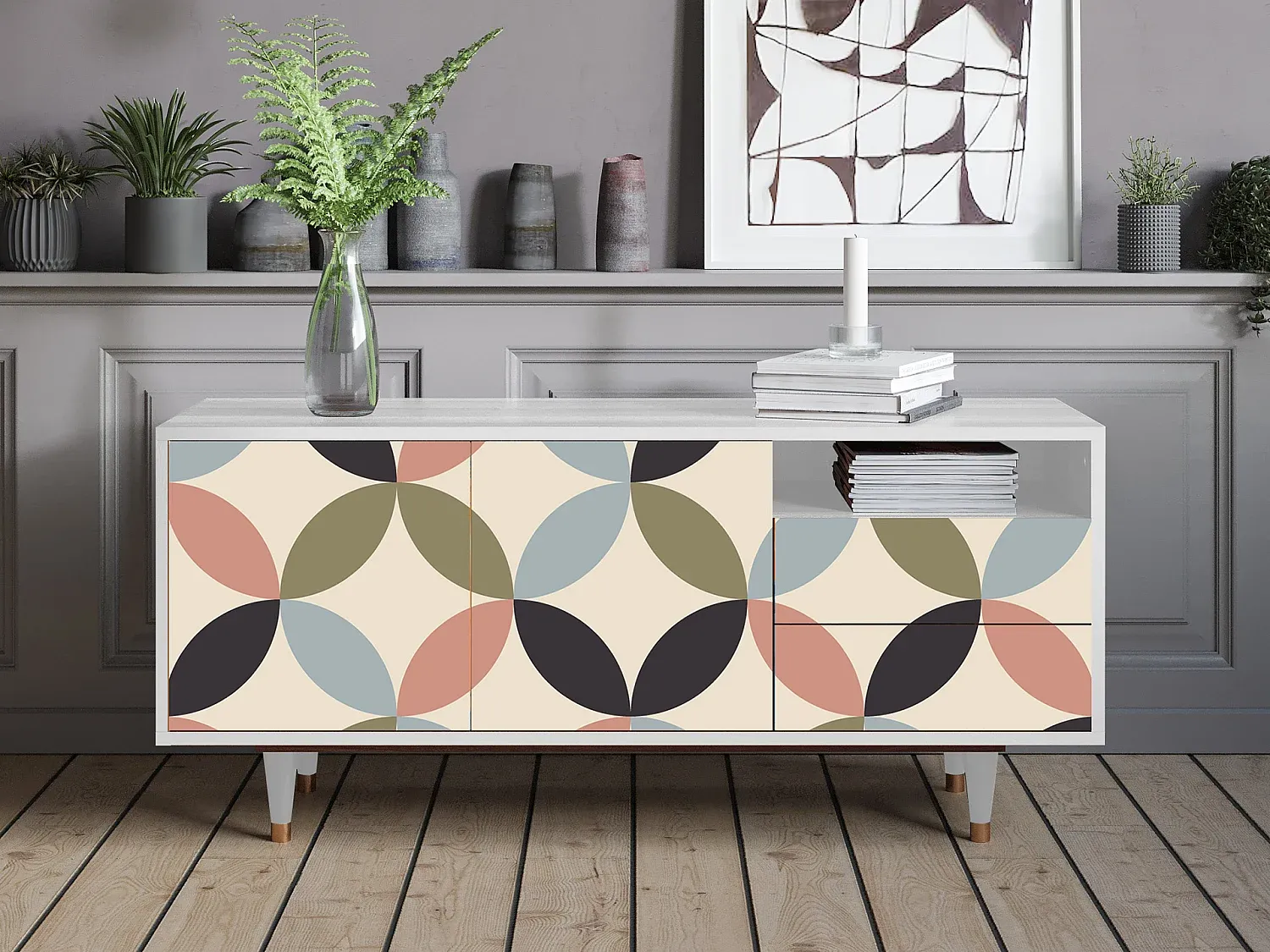 Wohnzimmer und Flur,Wohnzimmermöbel,TV-Board-HOMAVEXO
