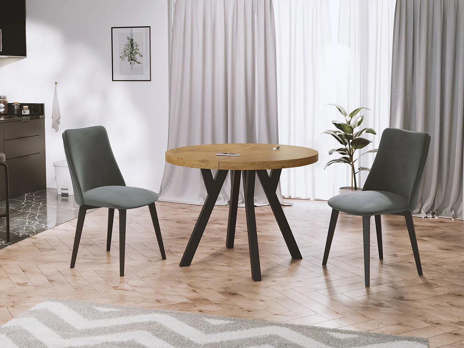 Esszimmer und Küche,Esszimmermöbel,Ausziehbarer Tisch-nestavunoa
