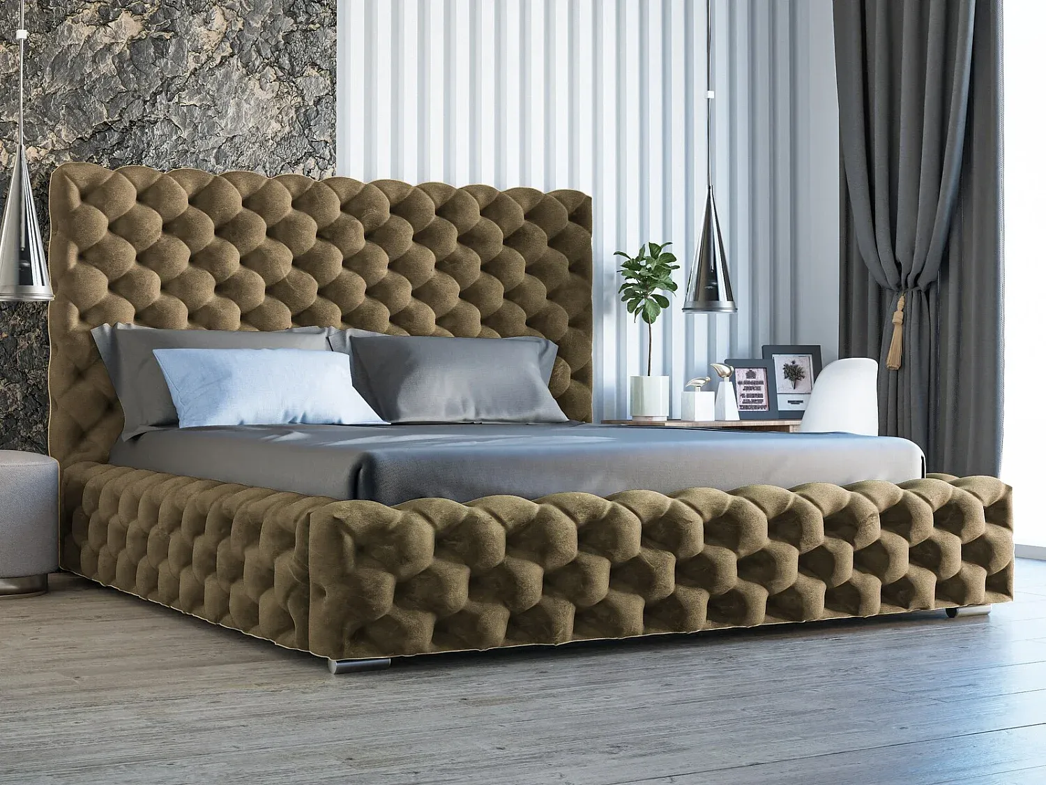 Schlafzimmer,Bereich Bett,Bett mit Bettkasten-nestavunoa