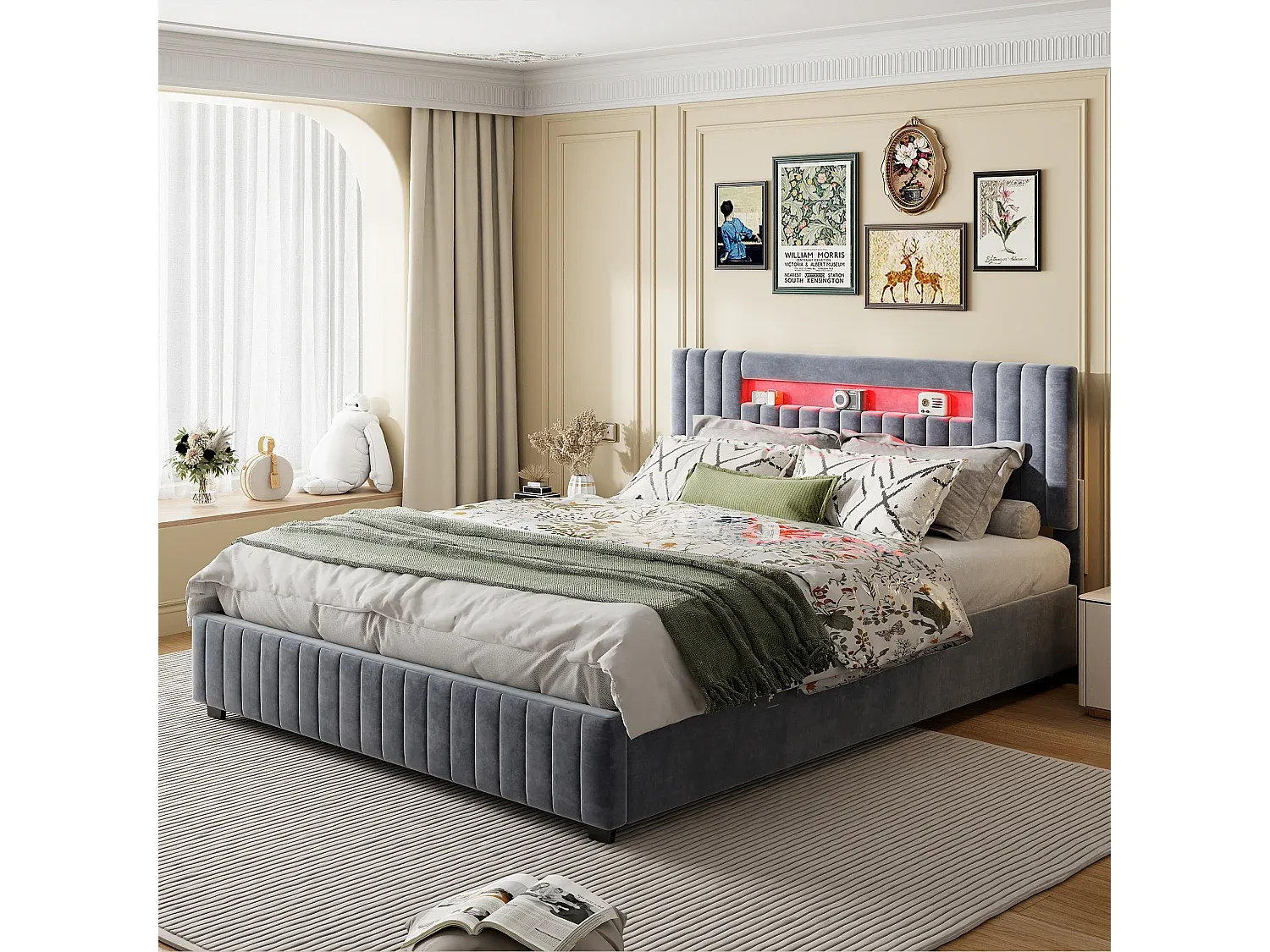 Schlafzimmer,Bereich Bett,Bett mit Bettkasten-nestavunoa