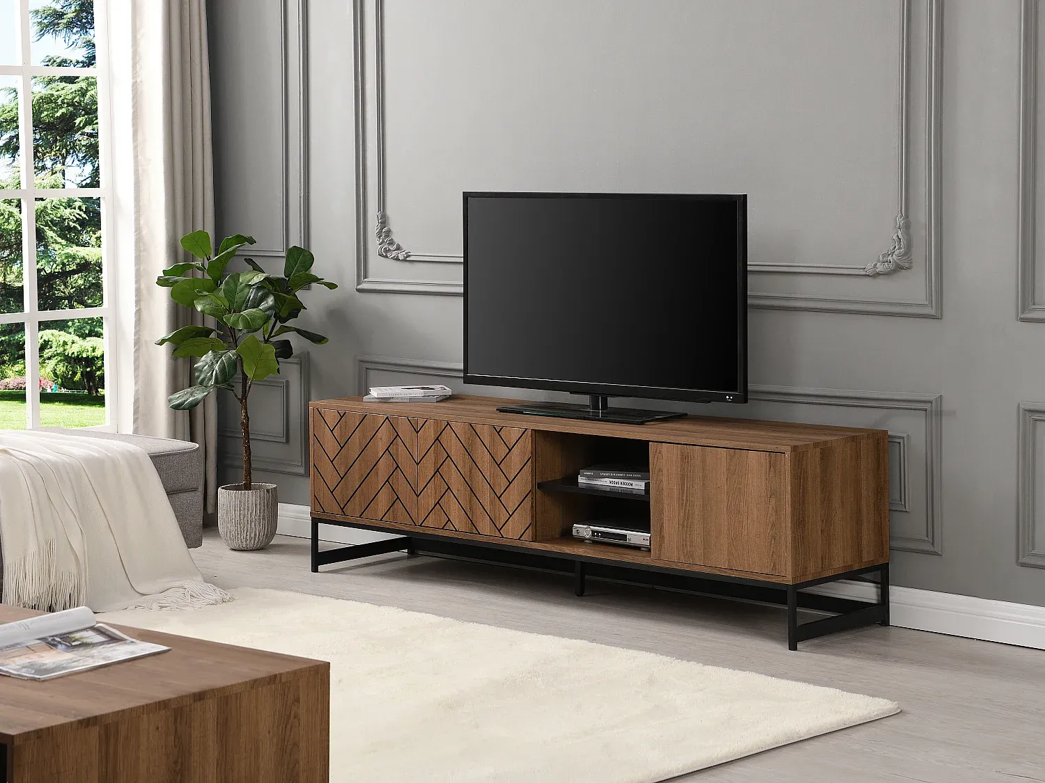 Wohnzimmer und Flur,Wohnzimmermöbel,TV-Board-nestavunoa