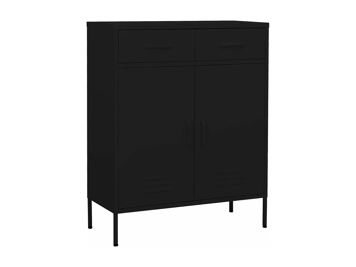 Metallschrank mit Regalen in Schwarz-homanovao