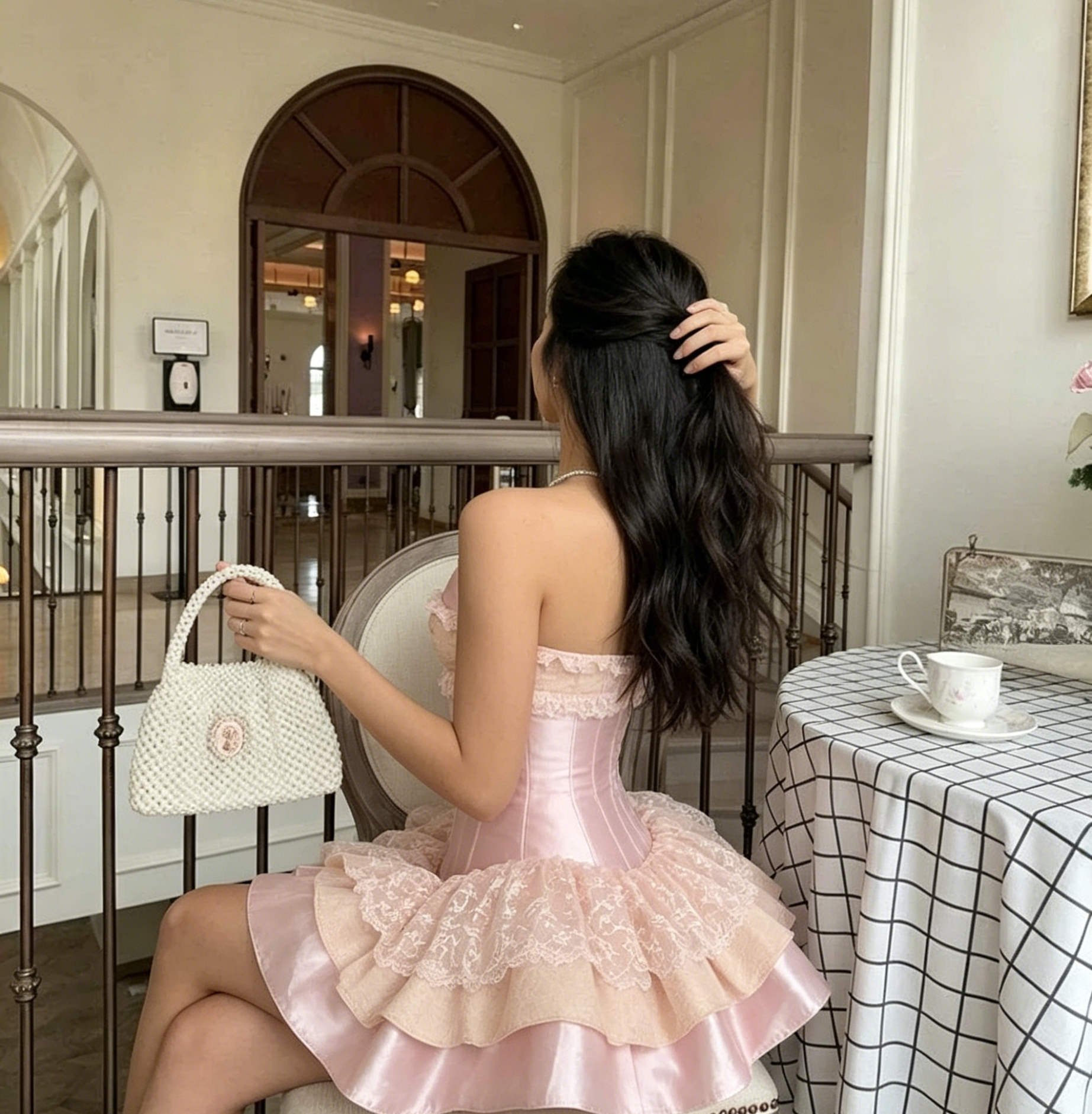 Sweetheart Pink Satin Corset Mini Dress