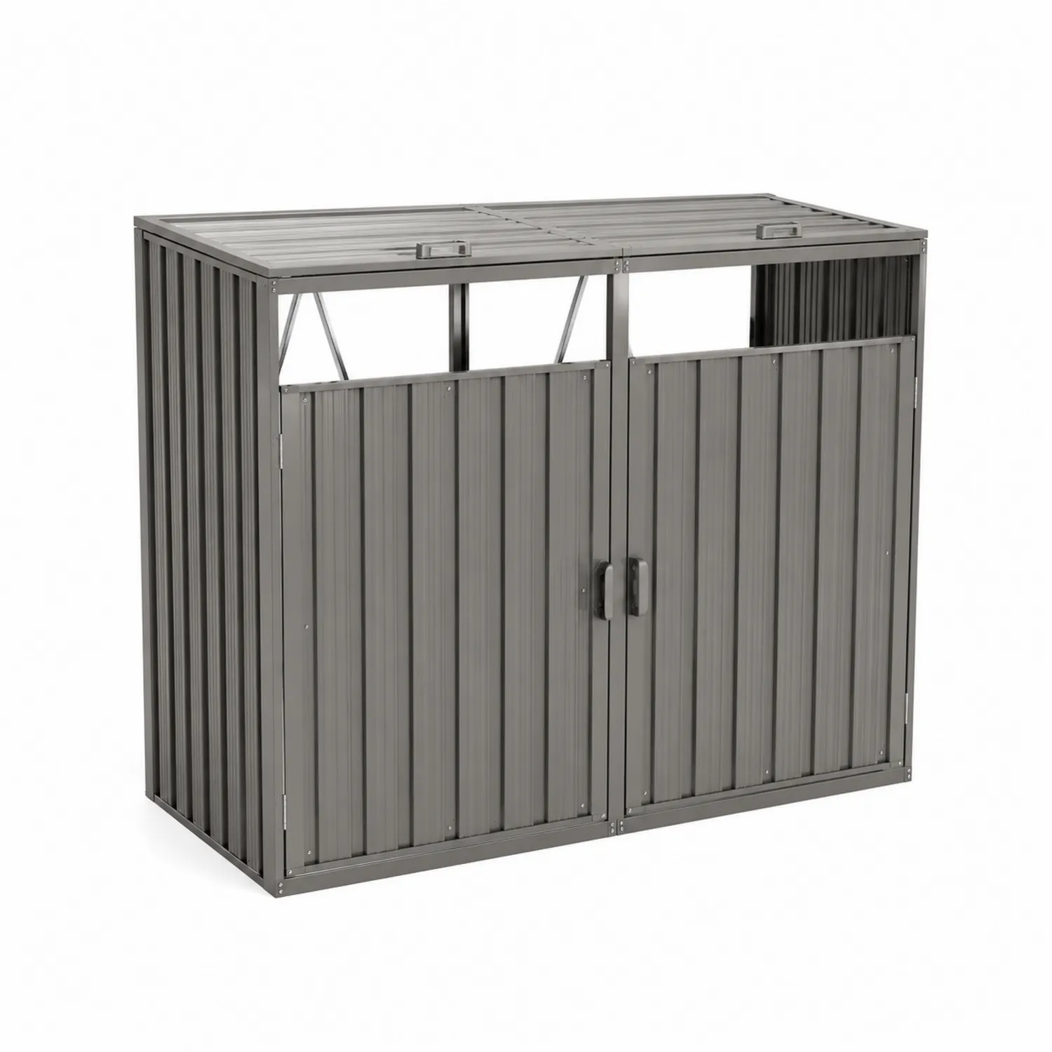 Metallschuppen 180x80x110 cm Grau