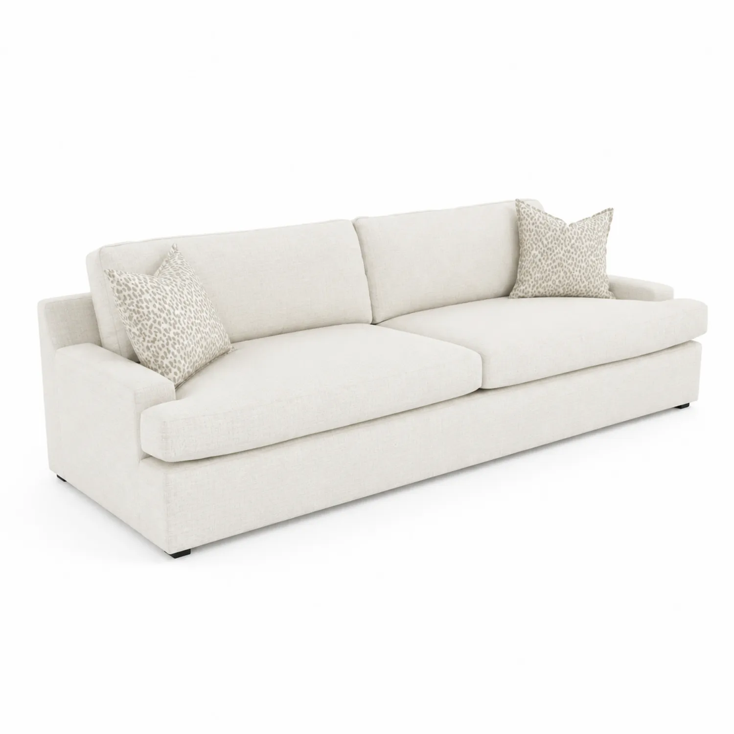 3-Sitzer Sofa aus Leinen Beige mit Kissen