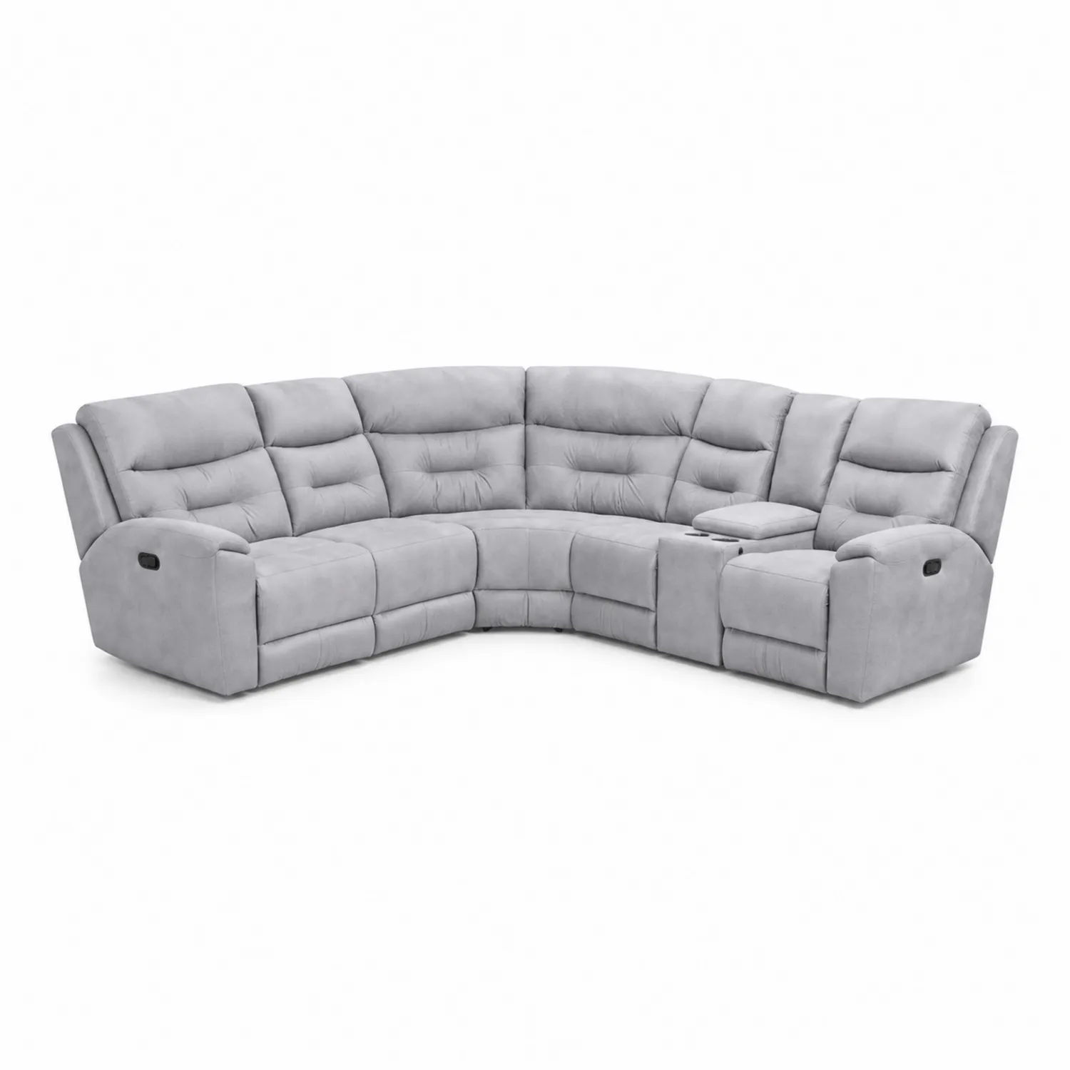 Ecksofa mit Relaxfunktion Mikrofaserstoff Grau 300x100x90cm