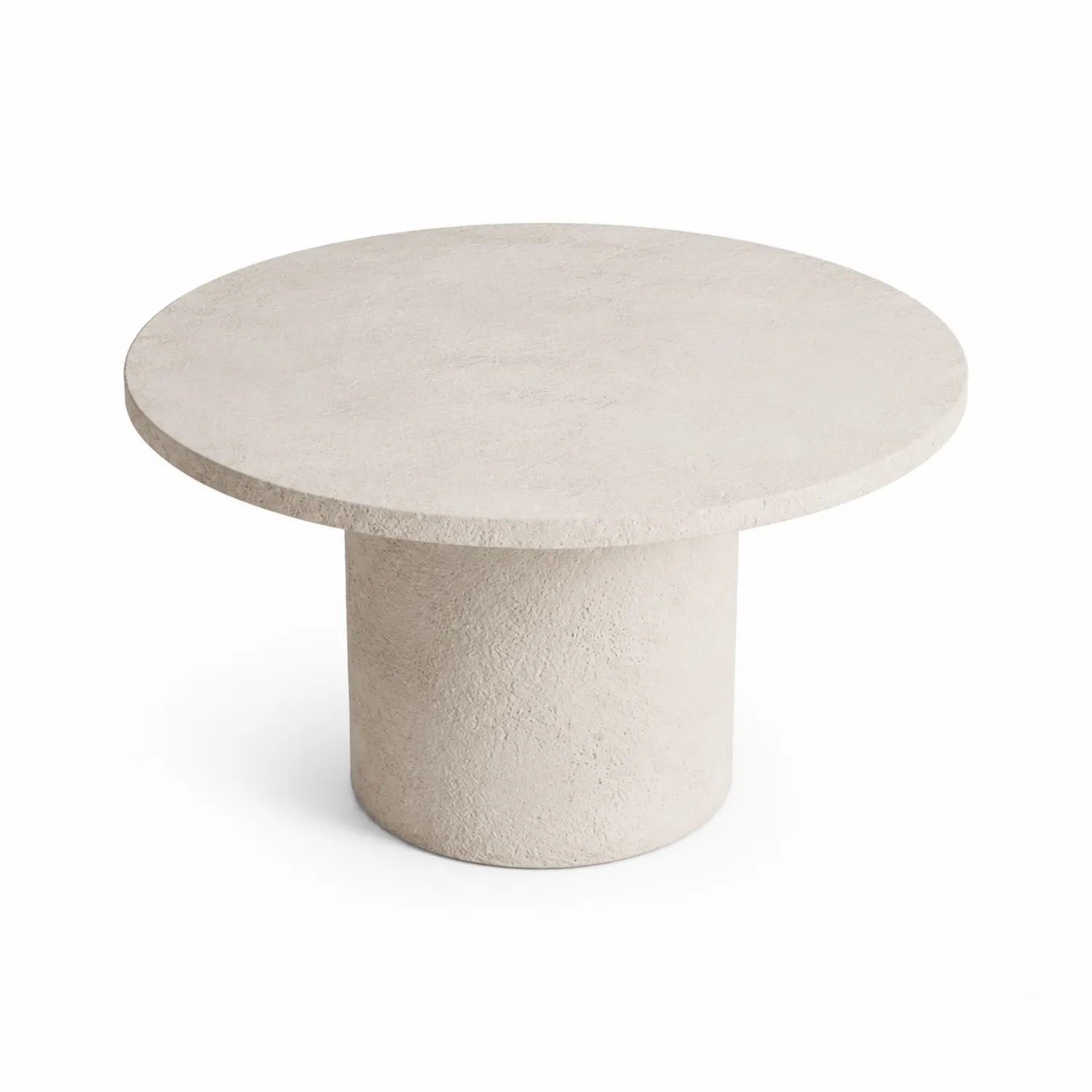 Runder Tisch aus Beton 80cm Durchmesser Beige