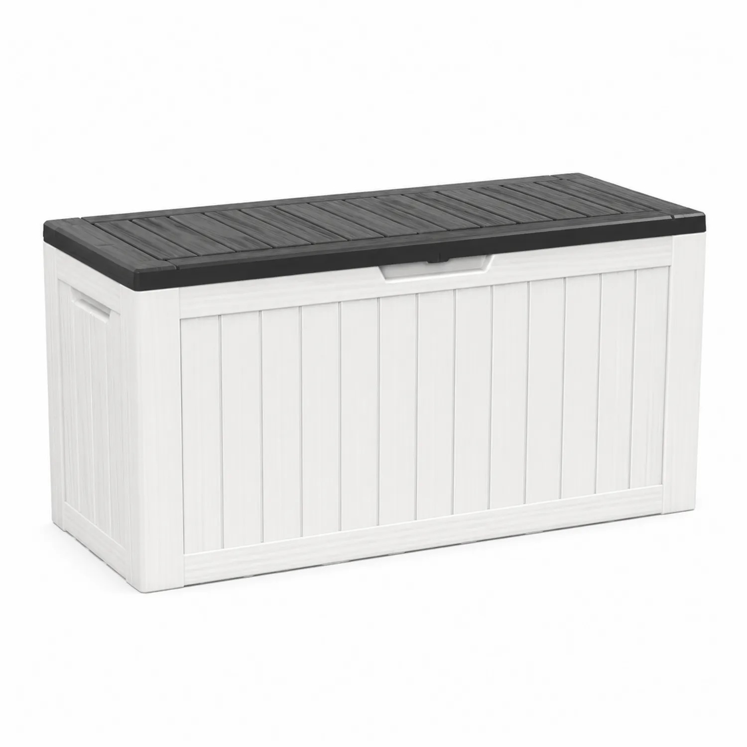 Garten-Aufbewahrungsbox Polypropylen Weiß/Schwarz 120 cm x 45 cm x 60 cm
